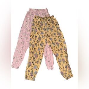 H&M Kids Bottoms - Pink and Yellow Prints Size 8-9
